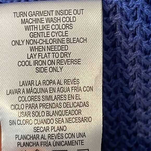 Napa Valley periwinkle blue open stitch open front cardigan PXL - Picture 8 of 8